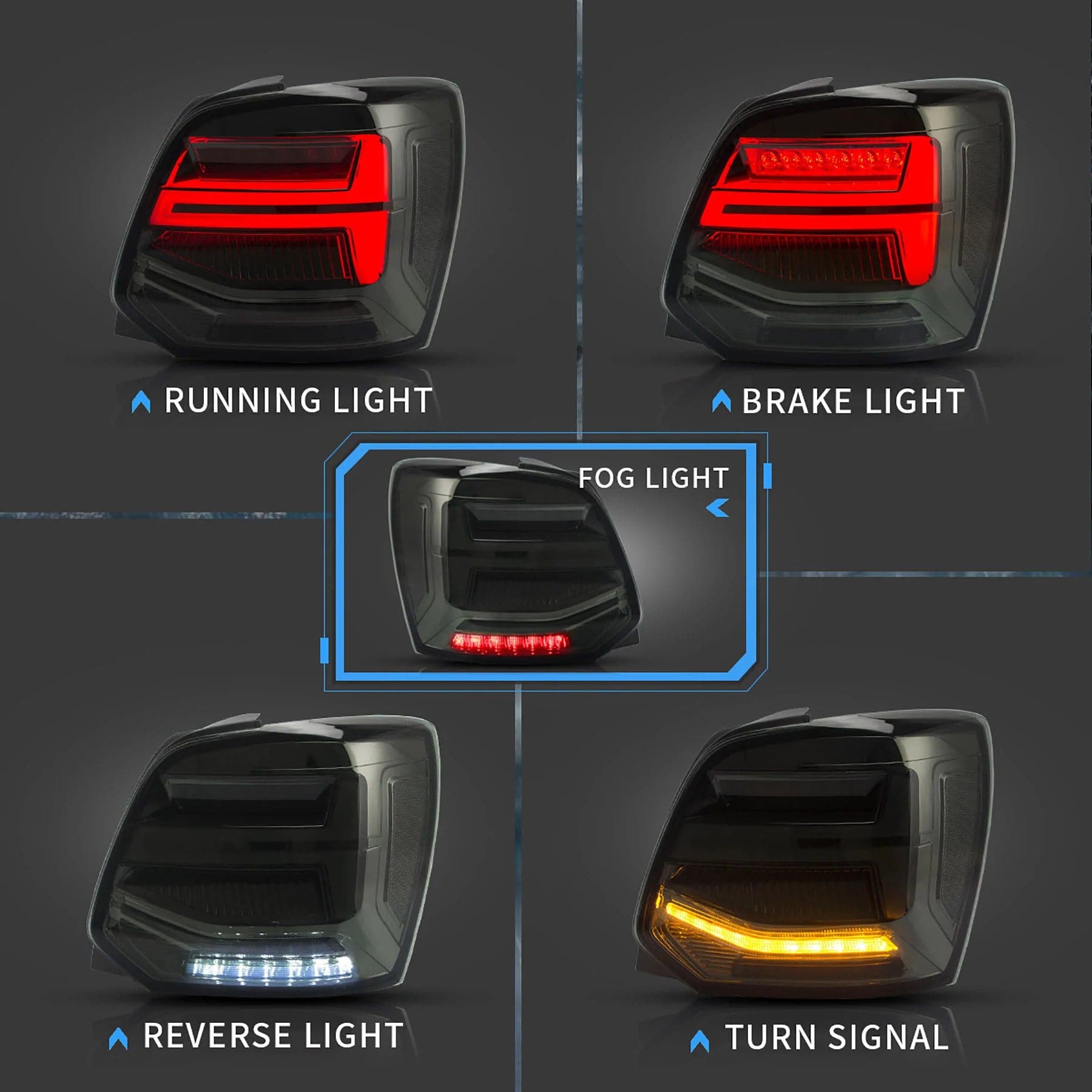 2011-2017 VW POLO SEQUENTIAL LED TAIL LIGHTS