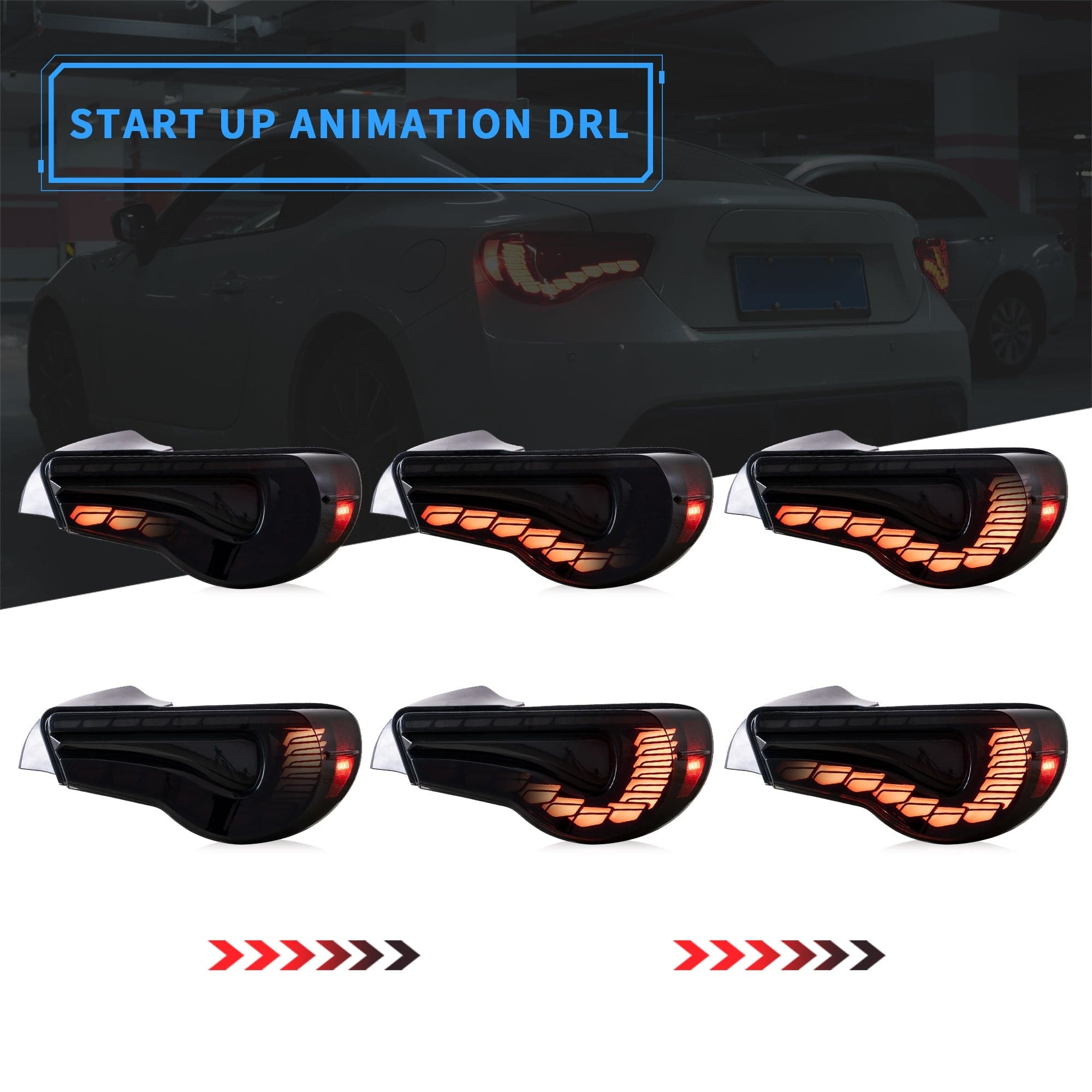 2012-2021 TOYOTA 86 / SUBARU BRZ GTS STYLE SEQUENTIAL OLED TAIL LIGHTS